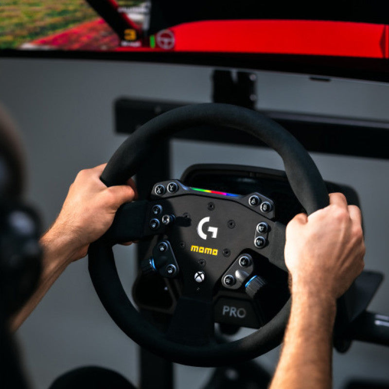 MOMO SIM GT 320 x Logitech G Steering Wheel Premium Racing Simulator Rig Wheel