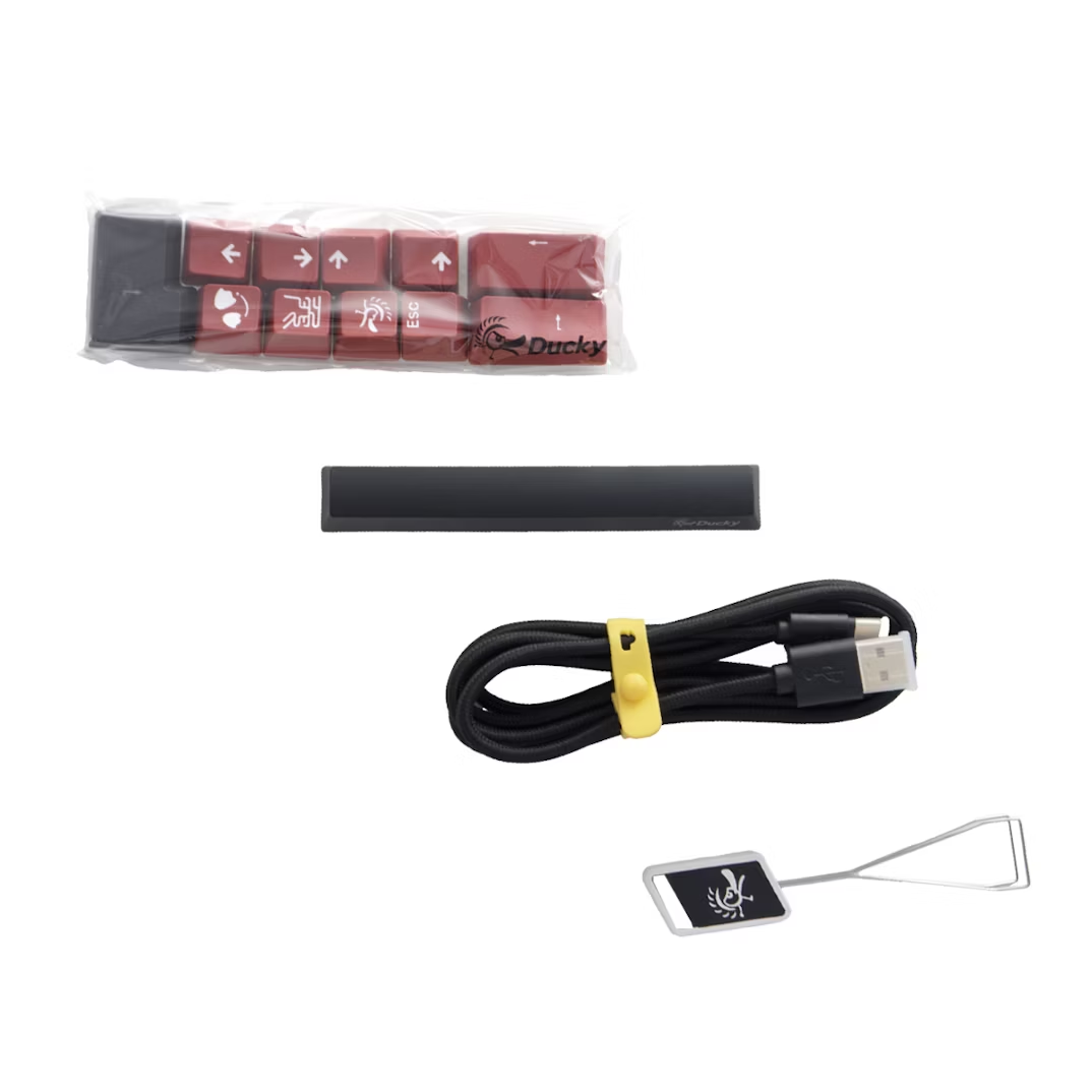 Ducky One 2 Pro Mini 60% Mechanical Gaming Keyboard Black MX Cherry Silent Red Switch - UK Layout