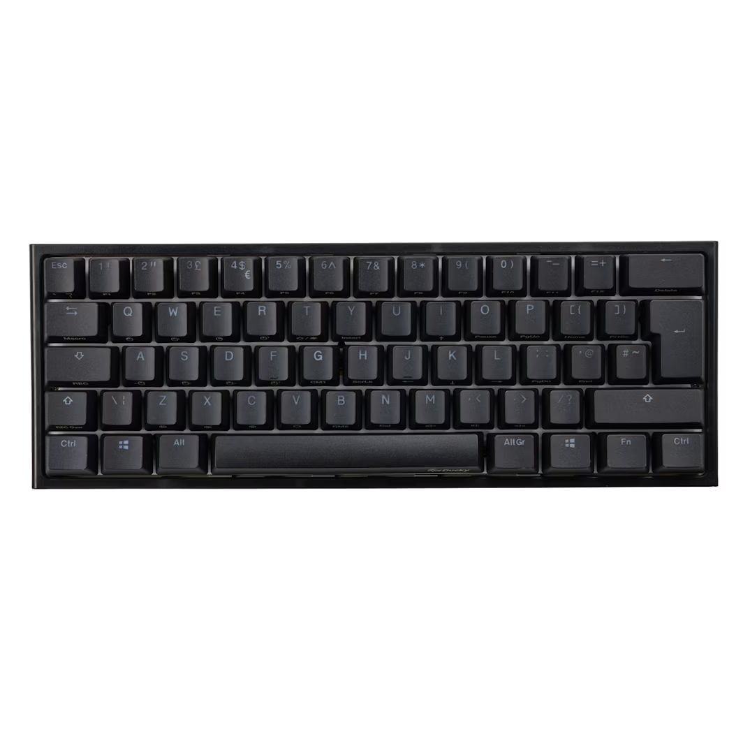 Ducky One 2 Pro Mini 60% Mechanical Gaming Keyboard Black MX Cherry Silent Red Switch - UK Layout