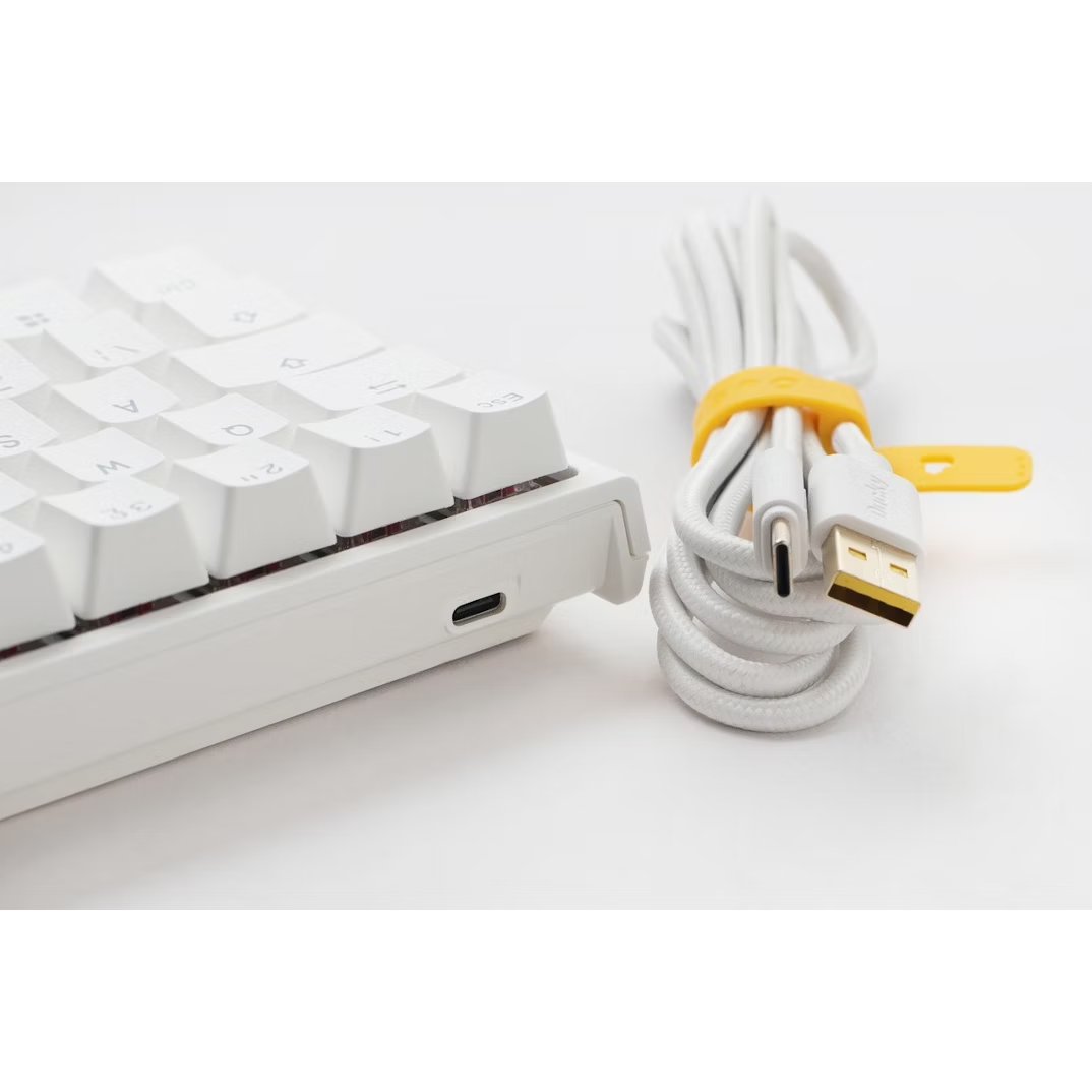 Ducky One 2 Pro Mini 60% Mechanical Gaming Keyboard MX Cherry Silent Red Switch White Frame - UK Layout