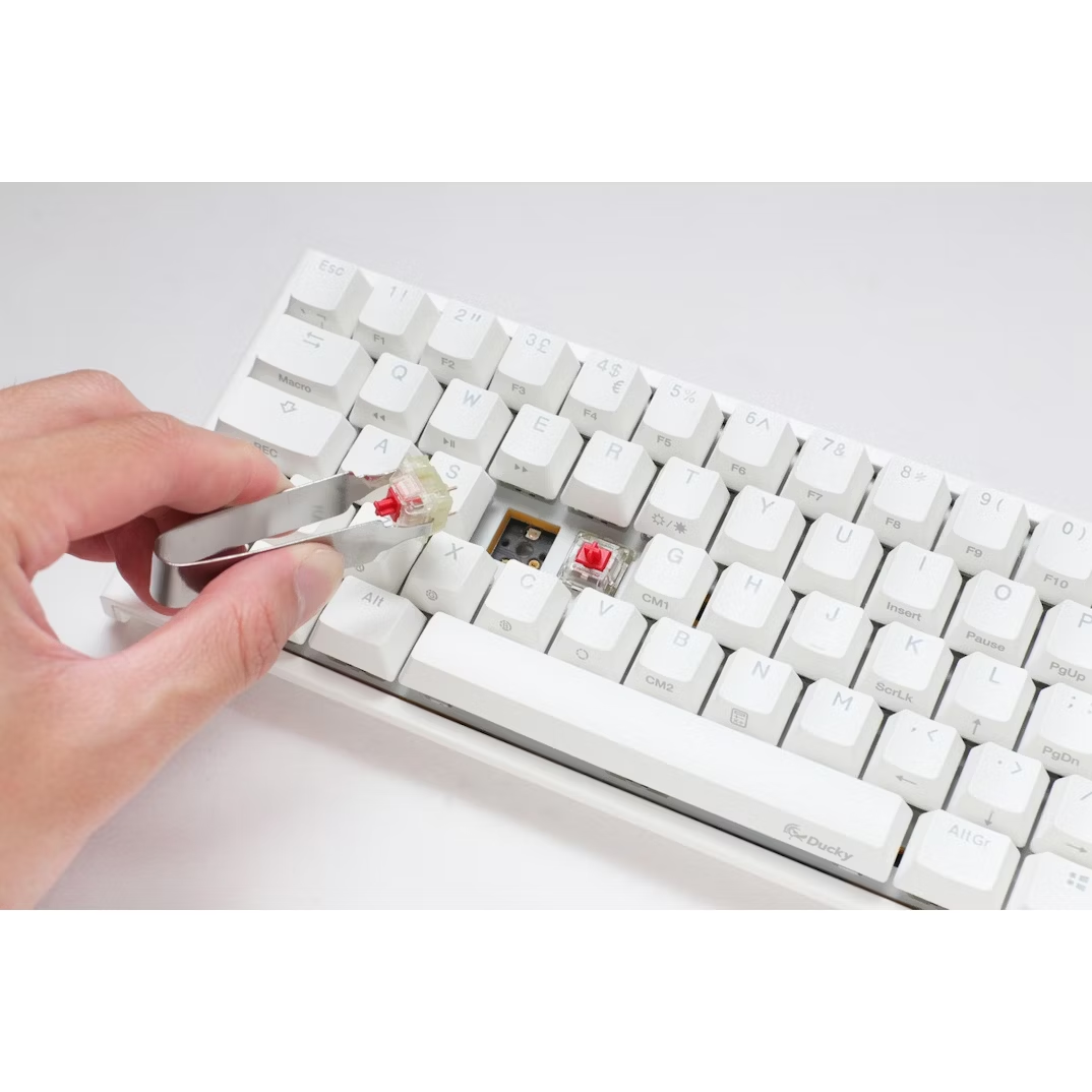 Ducky One 2 Pro Mini 60% Mechanical Gaming Keyboard MX Cherry Silent Red Switch White Frame - UK Layout