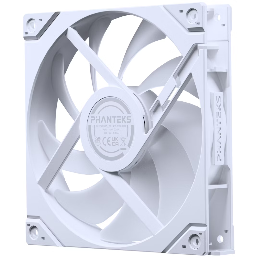 Phanteks M25 Gen2 140mm DRGB Reverse Airflow PWM Fan - White