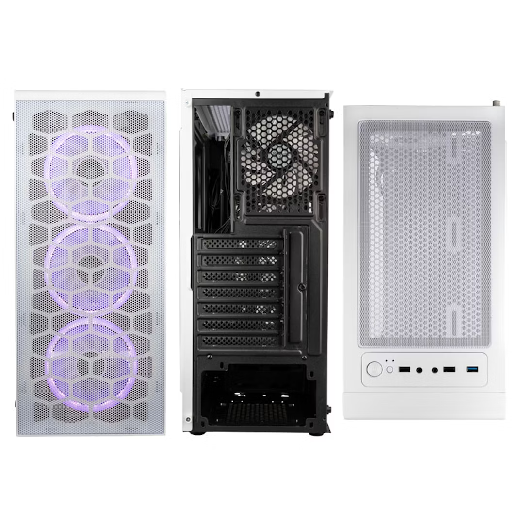 Kolink Observatory Lite Mesh ARGB Midi Tower Gaming Case - White