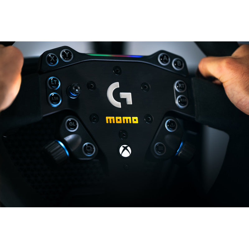 MOMO SIM GT 320 x Logitech G Steering Wheel Premium Racing Simulator Rig Wheel