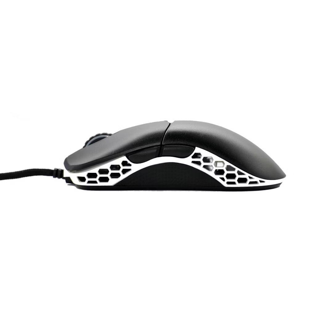 Ducky Feather Black and White Omron D2FC-F-K 60M RGB Lightweight USB Optical Gaming Mouse (DMFE20O-O