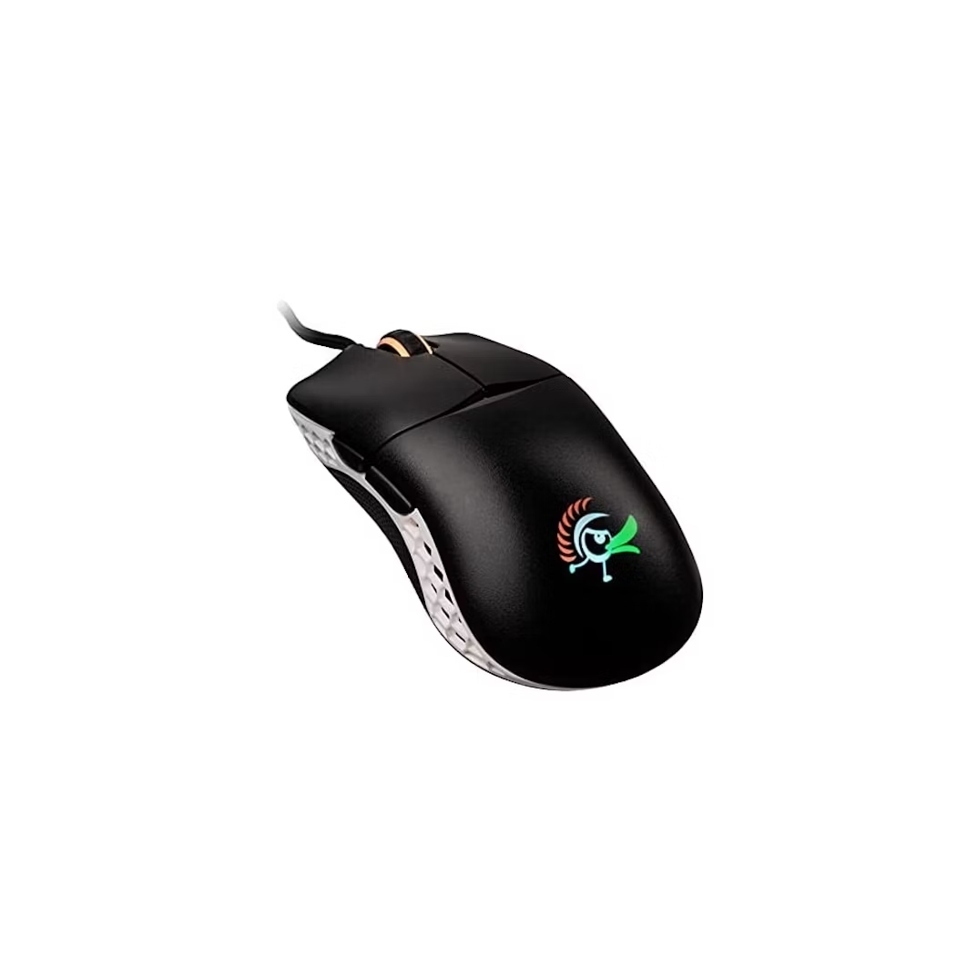 Ducky Feather Black and White Omron D2FC-F-K 60M RGB Lightweight USB Optical Gaming Mouse (DMFE20O-O
