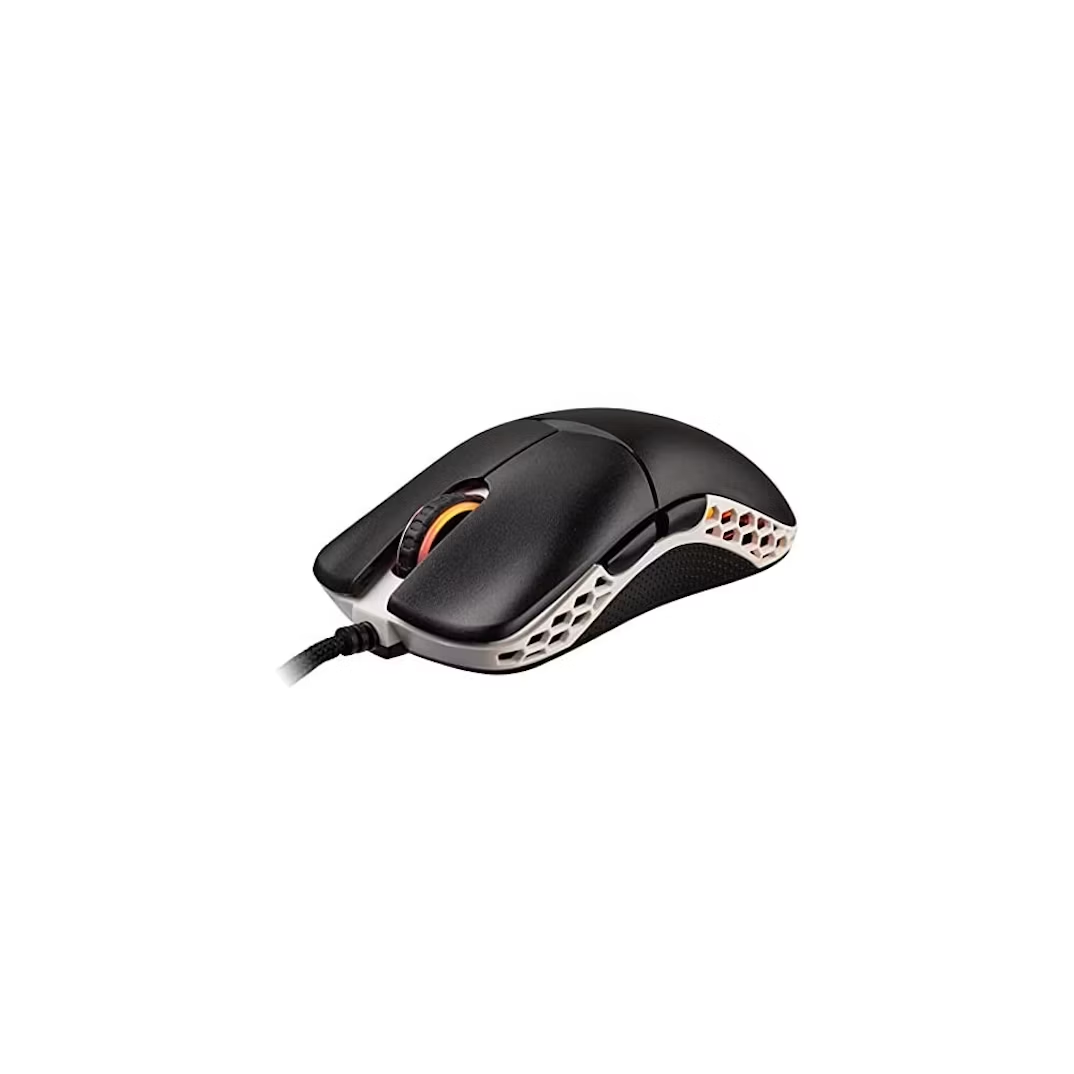 Ducky Feather Black and White Omron D2FC-F-K 60M RGB Lightweight USB Optical Gaming Mouse (DMFE20O-O