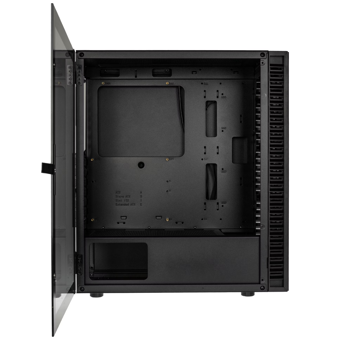 Kolink Observatory HF Glass Core Midi Tower Case - Black No Fans