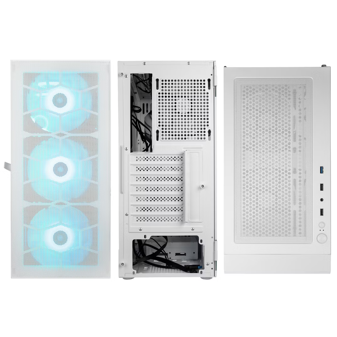 Kolink Observatory HF Mesh ARGB Midi Tower Case – White